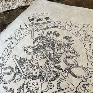 Chitipati Skeleton Dance Art Print on Lokta Paper